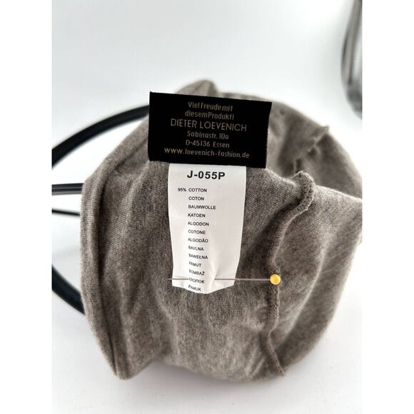 Dieter Loevenich Taupe Cotton Slouch Cap with Front Bill - Picture 8 of 9